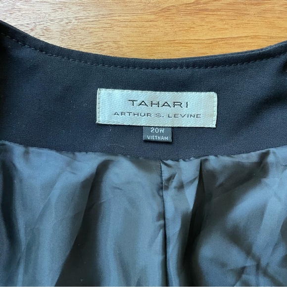 Tahari ASL Collarless Elegant Black Blazer Jacket Neutral Minimalist Office - Picture 7 of 12
